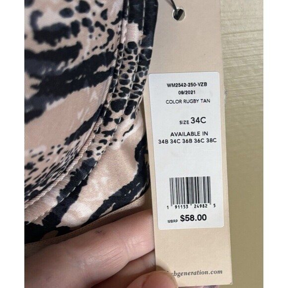 BCBGeneration Racer Back Sports Bra Color Rugby Tan 34C Polyester And Elastine - Picture 3 of 6